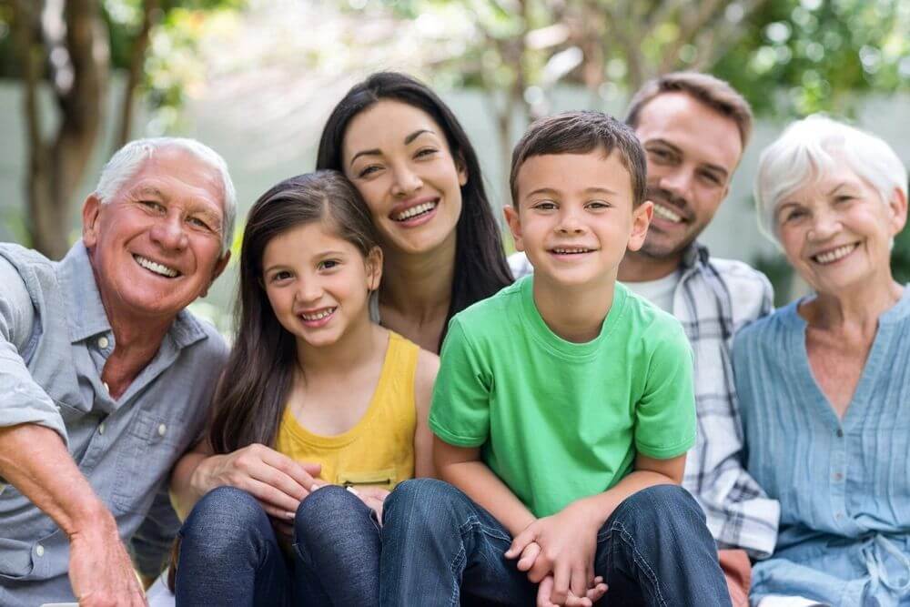 Family sat together